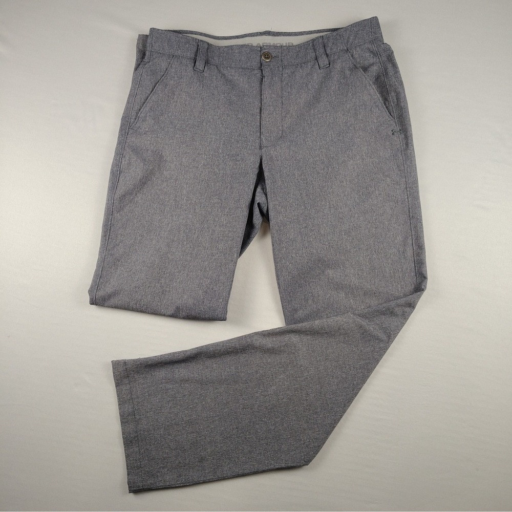 Under Armour Match Play Vented Golf Pants Mens 34x32 Gray Performance Flat Front